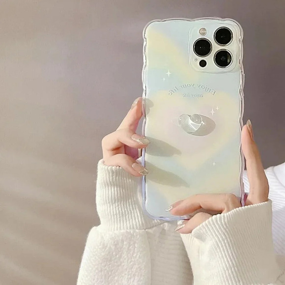 YesStyle Other - YesStyle Akord Sound Heart Phone Case "Enjoy Life" Rainbow iPhone 12